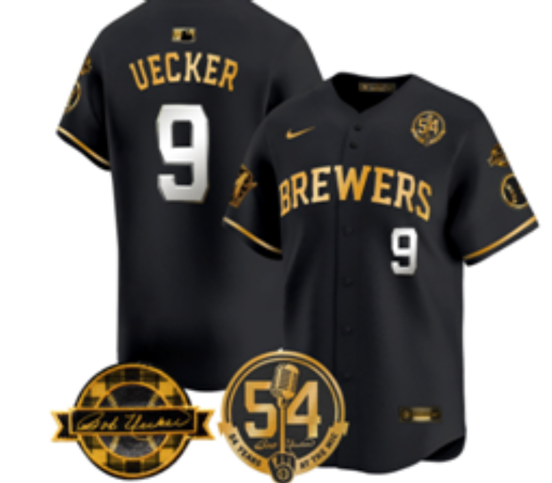 Men 2026 Milwaukee Brewers #9 Uecker black Game Nike MLB Jersey 0408002->milwaukee brewers->MLB Jersey